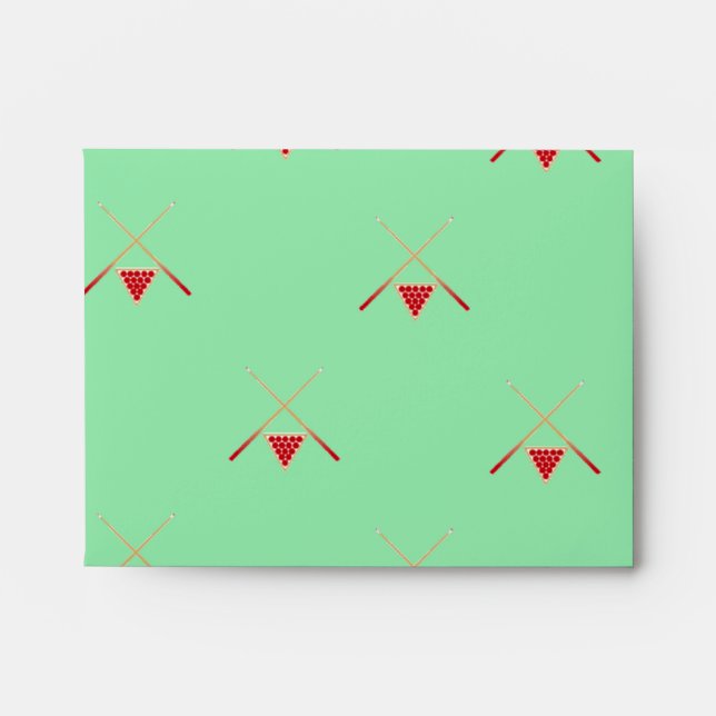 pool billiards on green envelope (Front)