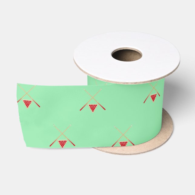 pool billiards on green satin ribbon (Spool)