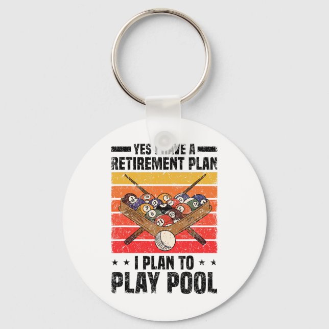 Pool Billiards Snooker Cue Player 7  Keychain (Front)