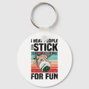 Pool Billiards Snooker Cue Player Keychain