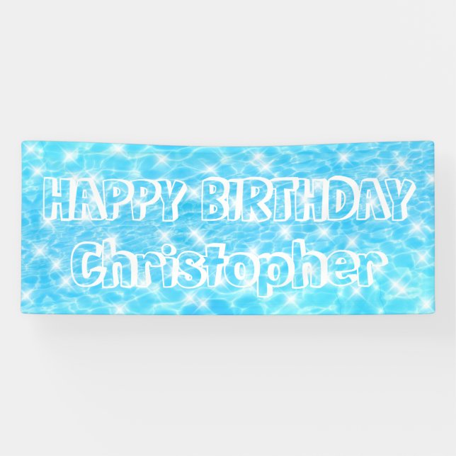 Pool Birthday party Swimming Pool Water ripples  Banner (Horizontal)