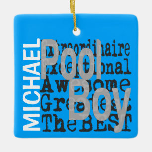 Pool Boy Extraordinaire CUSTOM Ceramic Ornament