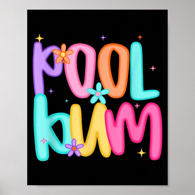 Pool Bum Flower Power Summer Fun Poster (Front)
