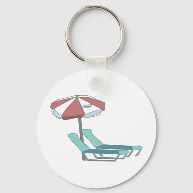 Pool Chairs and Umbrella Keychain (Front)