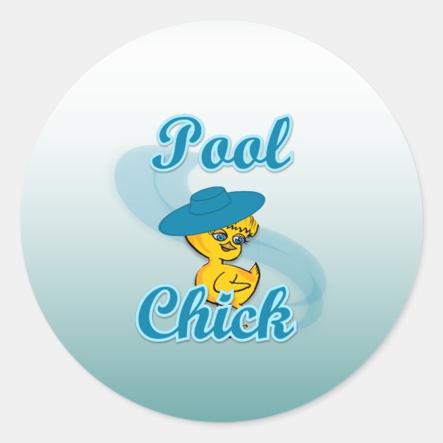 Pool Chick #3 Classic Round Sticker (Front)