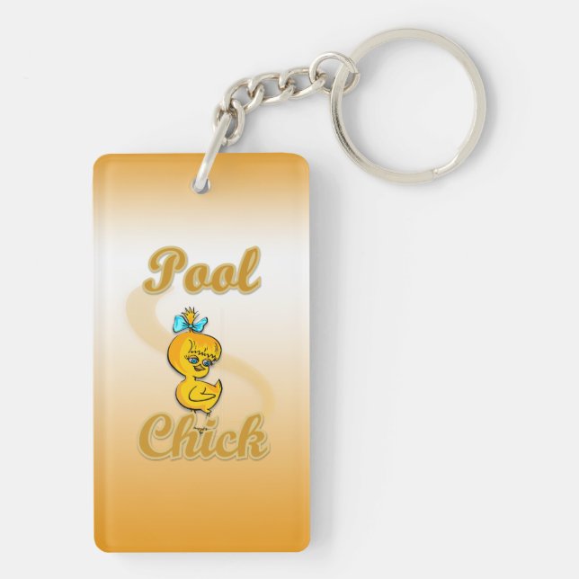 Pool Chick Keychain (Back)