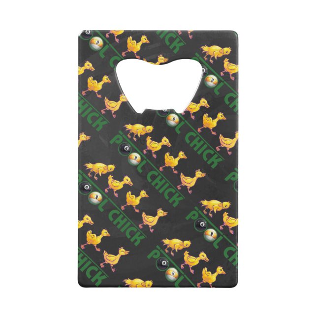 Pool Chick Wallet Bottle Opener (Front)