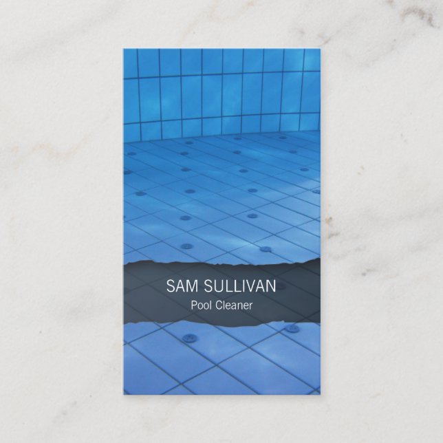Pool Cleaner Clear Blue Water Business Card (Front)