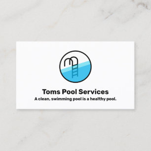 Pool Cleaning Service Logo  Business Card