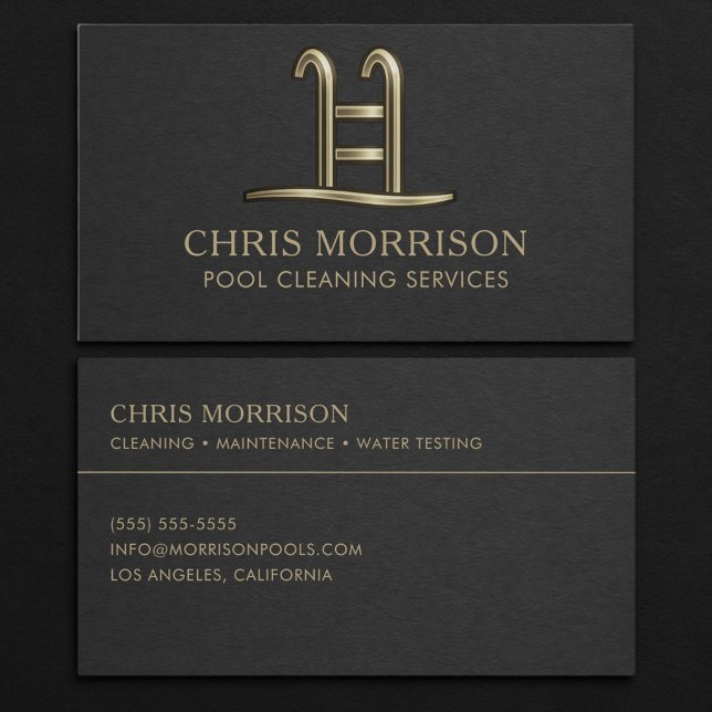 Pool Cleaning Services Business Card (Creator Uploaded)