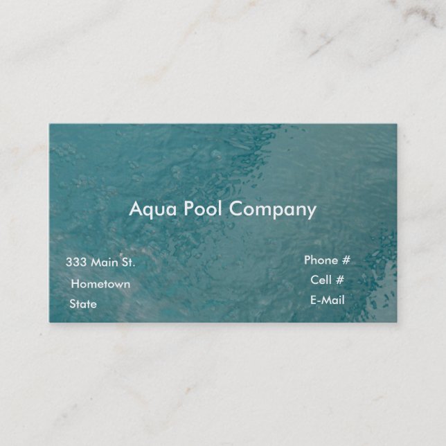 Pool Company Business Card (Front)