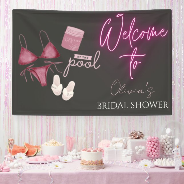 Pool day bridal shower welcome sign (Party)