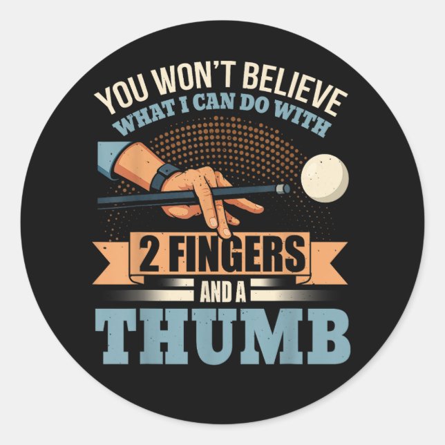 Pool Funny Billiards Classic Round Sticker (Front)