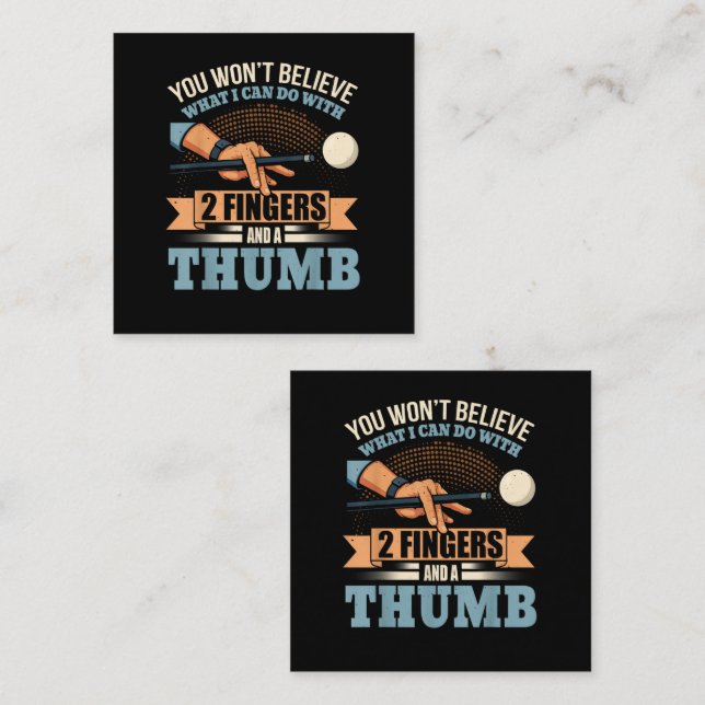 Pool Funny Billiards Square Business Card (Front/Back)