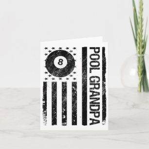 Pool Grandpa American Usa Flag Funny Billiards Card