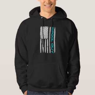 Pool Guy Vintage Retro Patriotic US Flag Hoodie