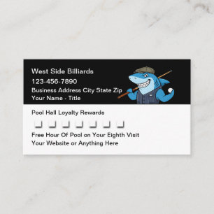 Pool Hall Billiards Customer Loyalty Rewards Card