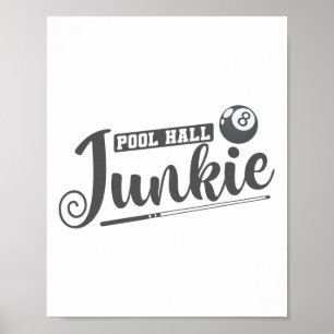 Pool Hall Enthusiastics Billiards Poster