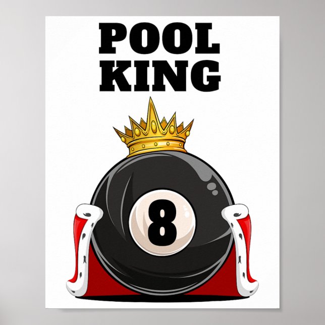 Pool King Boys Pool Billiards Mens Pool  Poster (Front)