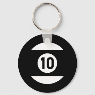 Pool Ll 10 Matching Billiards Gift Easy Halloween Keychain