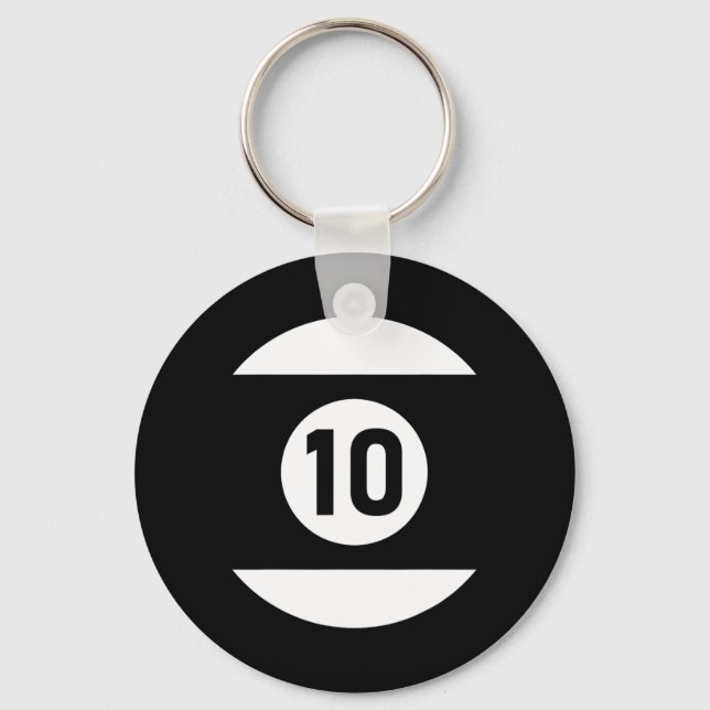 Pool Ll 10 Matching Billiards Gift Easy Halloween  Keychain (Front)