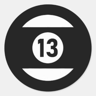 Pool Ll 13 Matching Billiards Gift Easy Halloween Classic Round Sticker