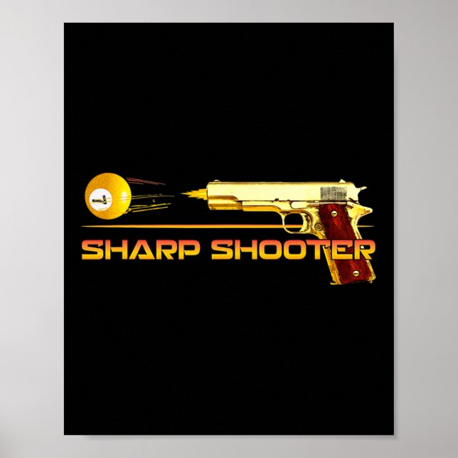 Pool Ll Sharp Shooter Billiards Gun Yellow  Poster (Front)