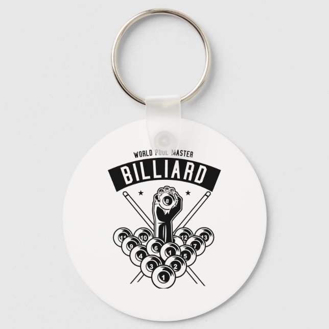 Pool Master Billiards Love Playing Pool  Keychain (Front)