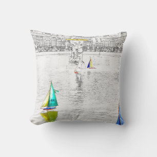 Pool of the Luxembourg Garden - Paris Throw Pillow