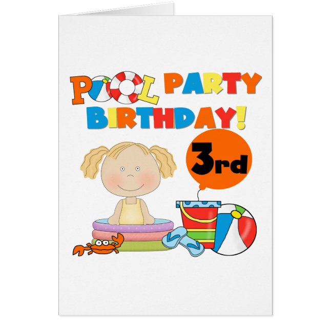 Pool Party 3e anniversaire T-shirts et cadeaux (Devant)