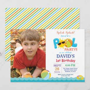 Pool Party Anniversaire Invitation Splish Splash B