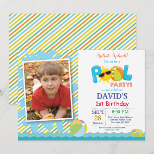 Pool Party Anniversaire Invitation Splish Splash B