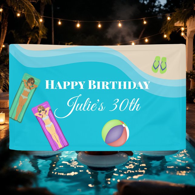  Pool Party Banner for 30th Birthday (Creator Uploaded)