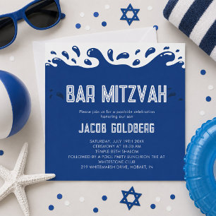 Pool Party Bar Mitzvah Invitation