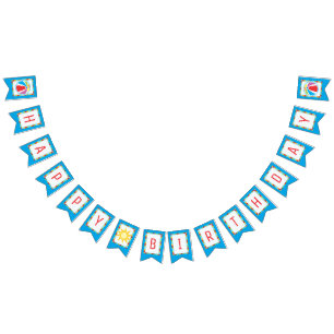 Pool Party Beach Ball Birthday Bunting Flags