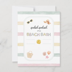 Pool party beach Modern Colourful Baby Shower or K Holiday Card