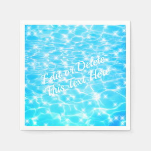 Pool party Beach party Summer party blue water Napkin