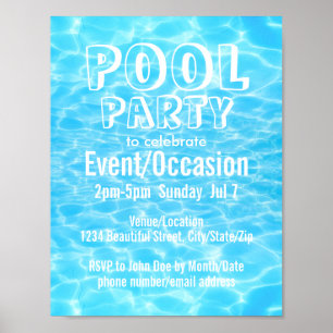 Pool Party Beach Party Summer Party modern elegant Poster