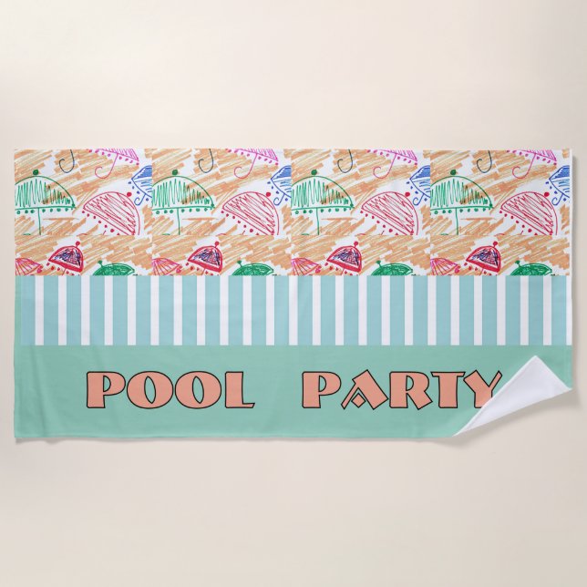 POOL PARTY  BEACH TOWEL (Front)