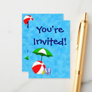 Pool Party Beach Toys Invitation Carte de visite