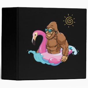 Pool Party Bigfoot Flamingo Sasquatch Pink Float Binder