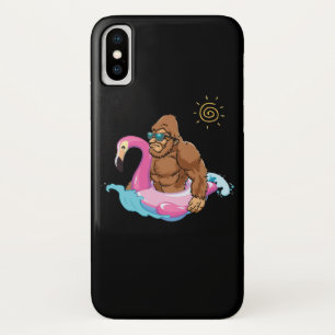 Pool Party Bigfoot Flamingo Sasquatch Pink Float Case-Mate iPhone Case