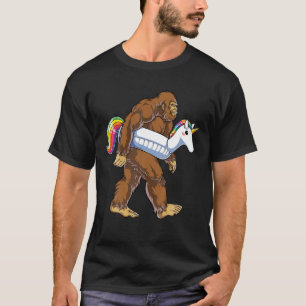 Pool Party Bigfoot Unicorn Float Funny Sasquatch R T-Shirt