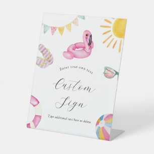 Pool Party Birthday Custom Text Sign