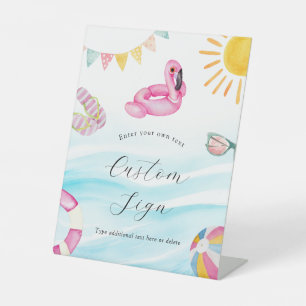 Pool Party Birthday Custom Text Sign