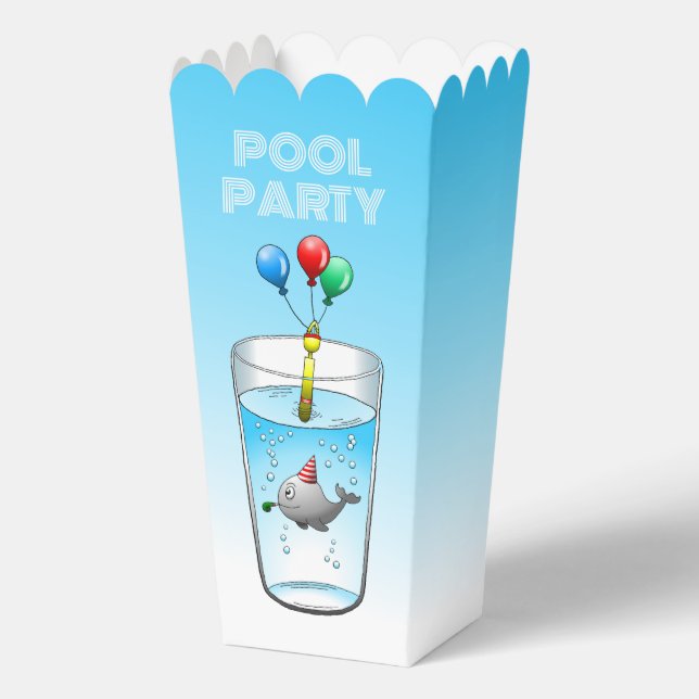 Pool Party Birthday Favor Box (Back)