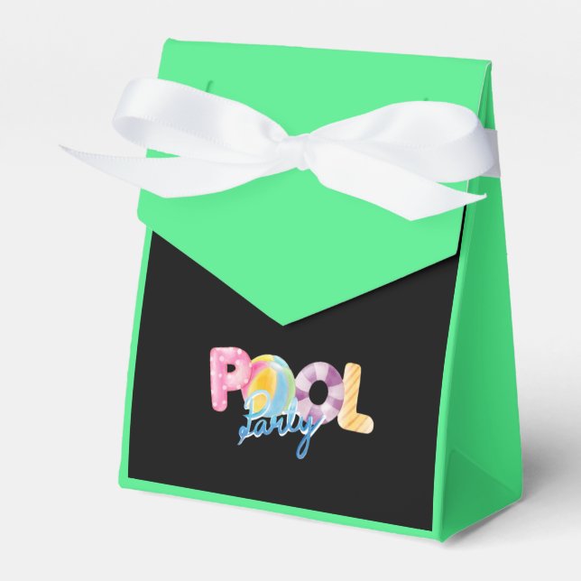 pool party birthday favor box (Front Side)