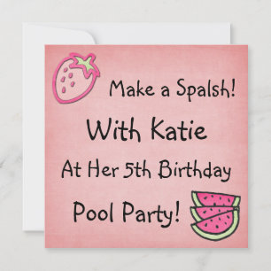 Pool Party Birthday Invitaiton Invitation
