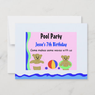 Pool Party Birthday Invitation