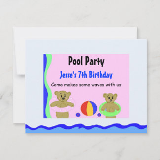 Pool Party Birthday Invitation